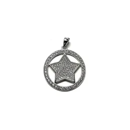 Colgante plata ley 925m 23mm. piedras circonita rodiado [AA8098]