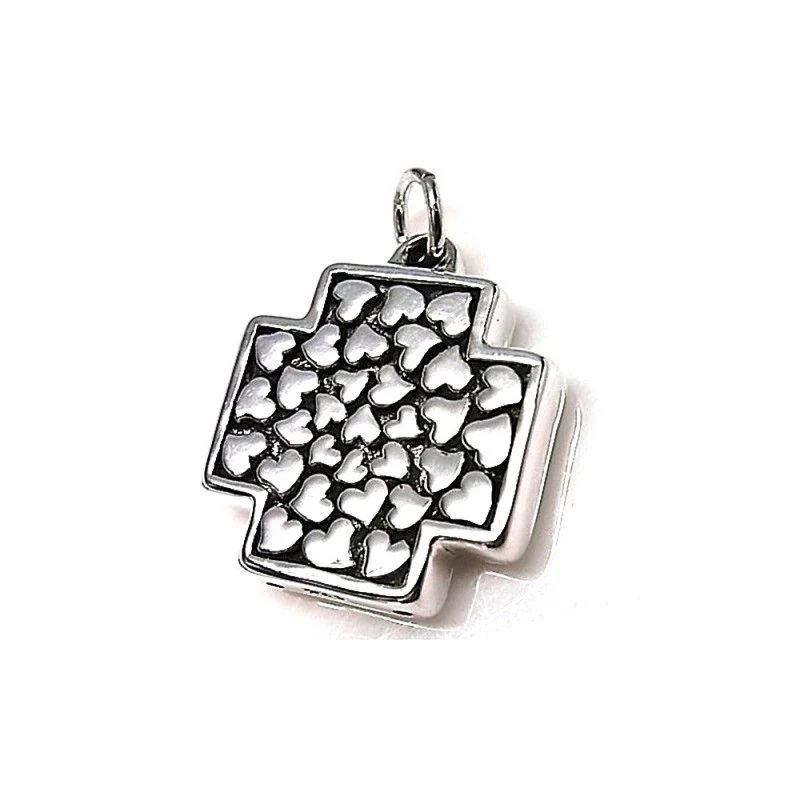 Colgante plata ley 925m 25mm. cruz electroforming [AA8102]