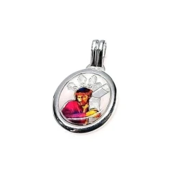 Colgante plata ley 925m 20mm. Cristo Gran Porder esmaltado [AA8180]