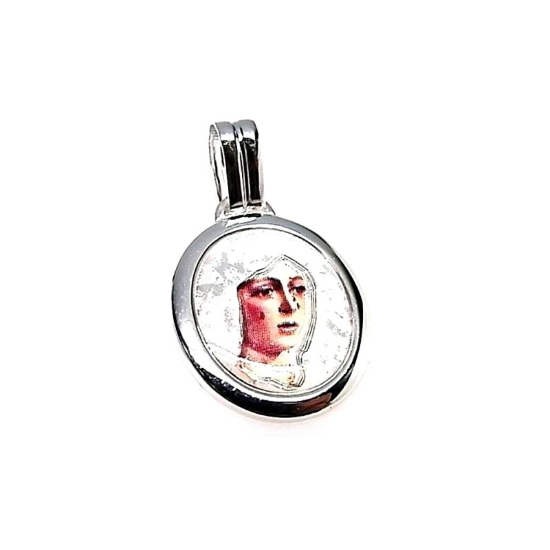 Colgante plata ley 925m 20mm. Virgen Esperanza Triana [AA8181]