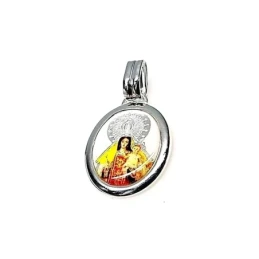 Colgante plata ley 925m 20mm. Virgen Remedios esmaltado [AA8185]