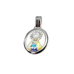 Colgante plata ley 925m 20mm. Virgen Mar esmaltado [AA8197]