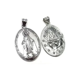 Colgante plata ley 925m 40mm. Virgen Milagrosa grande [AA8216]