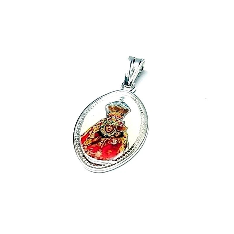 Colgante plata ley 925m 20mm. Virgen Cabeza [AA8290]