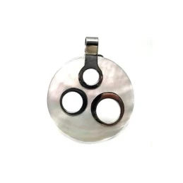 Colgante plata ley 925m 40mm. nácar círculos calados [AA8432]