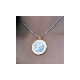 Colgante plata ley 925m 30mm. reloj piedra nácar láser [AA8496]