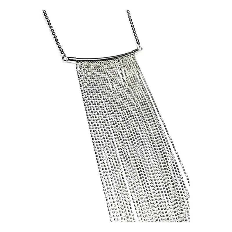 Gargantilla plata ley 925m cadena bolas flecos 26cm. [AA9742]