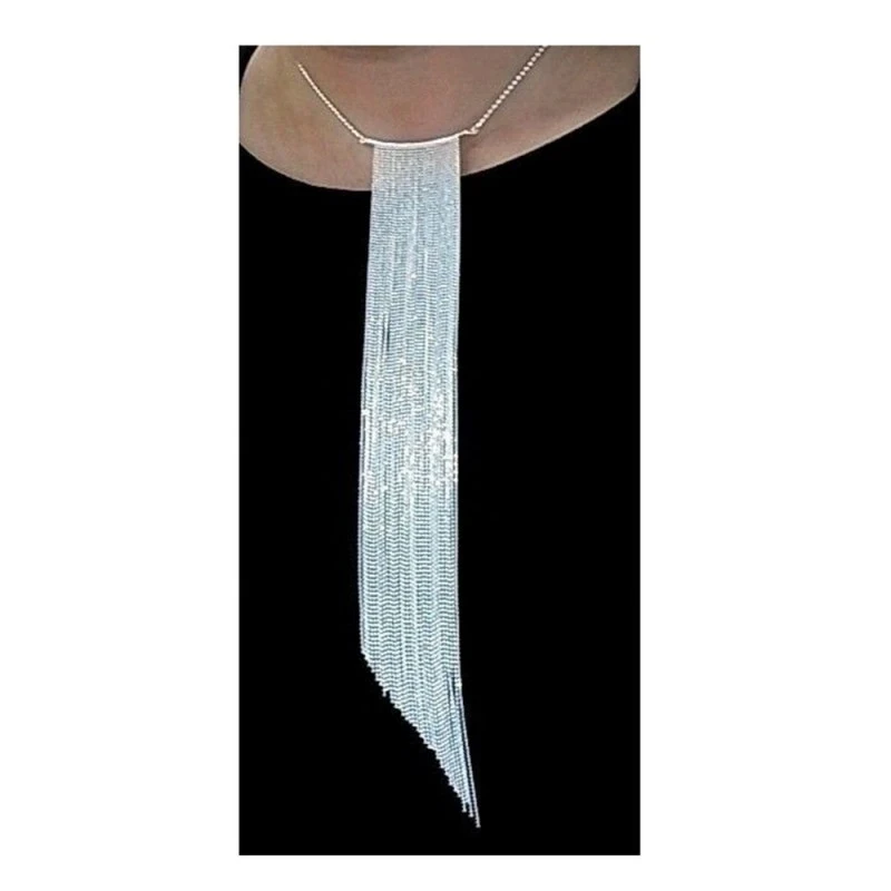 Gargantilla plata ley 925m cadena bolas flecos 26cm. [AA9742]