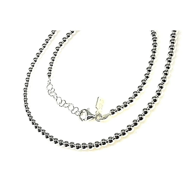 Gargantilla plata ley 925m bolas 3mm. [AA9747]