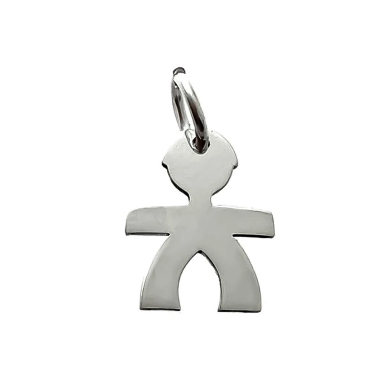 Colgante plata Ley 925m forma niño 15mm. liso