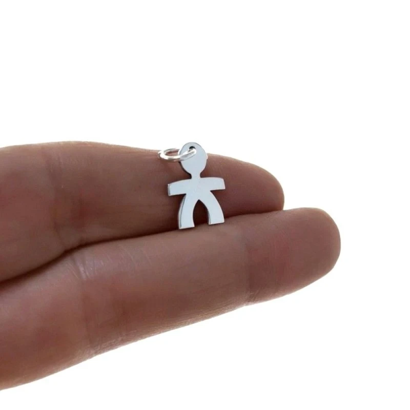 Colgante plata Ley 925m forma niño 15mm. liso