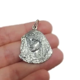 Virgen Esperanza Macarena colgante plata Ley 925m macizo unisex 31 mm