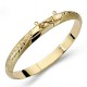 Pulsera oro 18k aro brazalete 8mm. media caña labrada [8377]