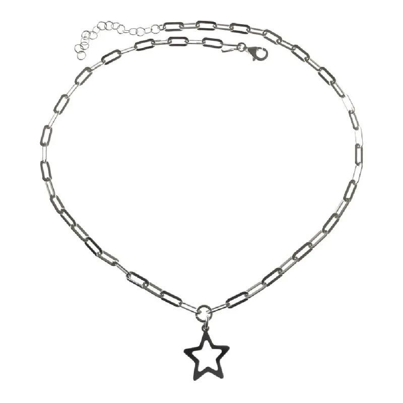 Gargantilla plata Ley 925m mujer 41 cm. forzada alargada colgante est
