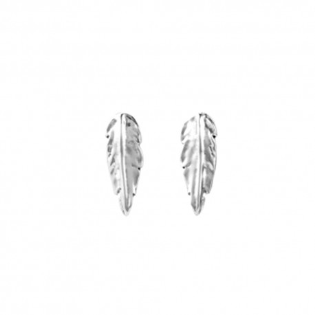 Pendientes UNOde50 Pluma 37 mm. metal baño plata