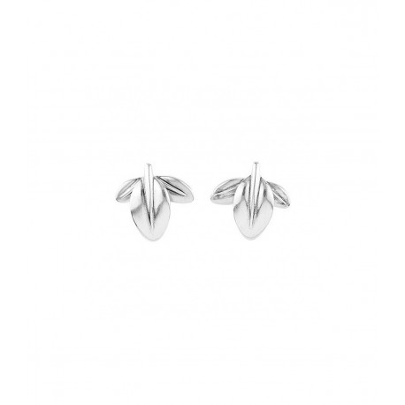 Pendientes UNOde50 Corre Forrest 30 mm. metal baño plata hojas