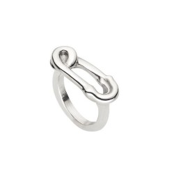 Anillo UNOde50 cabeza Imperdible 24 mm. metal baño plata