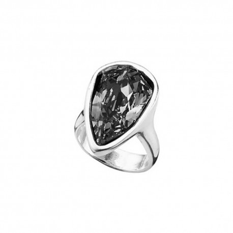 Anillo UNOde50 cabeza piedra forma gota 22 mm. metal baño plata