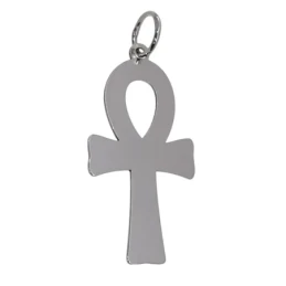 Cruz de la vida colgante plata Ley 925m unisex 3 cm. lisa