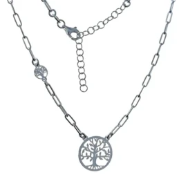Gargantilla Plata Ley 925m mujer 41 cm. Árbol Vida 15 mm. cadena forz