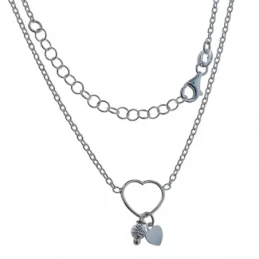 Gargantilla Plata Ley 925m corazón calado 11 mm. bola tallada corazón