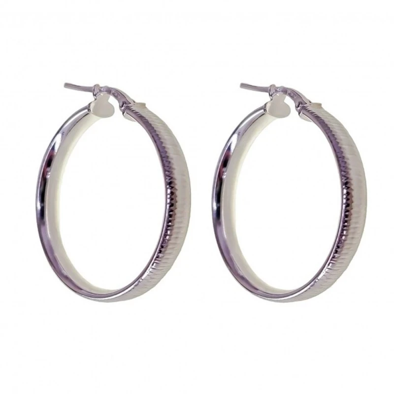 Pendientes Aros Plata Ley 925m dibujo 25 mm. mujer