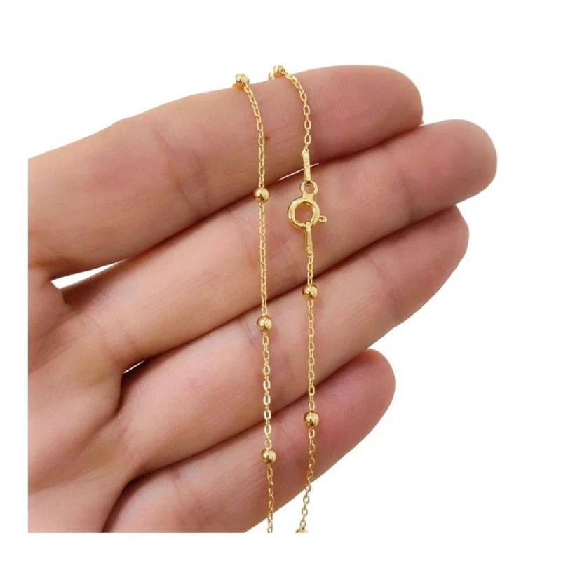 Cadena Plata Ley 925m chapada 40 cm. combinada bolas 2.5 mm.