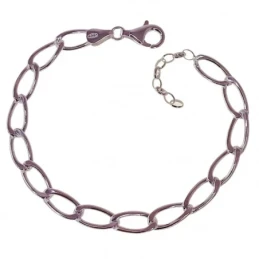 Pulsera Plata Ley 925m cadena bilbao 17 cm.