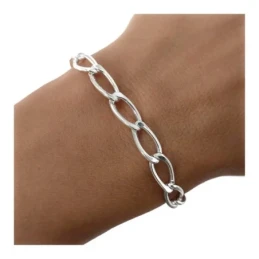 Pulsera Plata Ley 925m cadena bilbao 17 cm.
