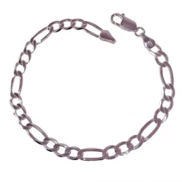 Pulsera Plata Ley 925m cadena alternada 20 cm.