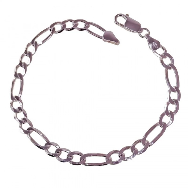 Pulsera Plata Ley 925m cadena alternada 20 cm.