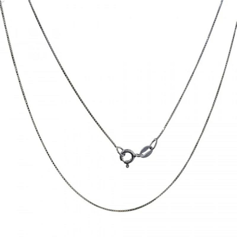 Cadena Plata Ley 925m rodiada 40 cm. modelo veneciana cierre reasa