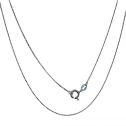 Cadena Plata Ley 925m rodiada 45 cm. modelo veneciana cierre reasa