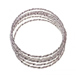 Pulsera Plata Ley 925m mujer 65 mm. semanario 7 aros reliados 2 mm.