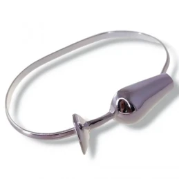 Catavino Pulera Plata Ley 925m rígida 65 mm diámetro brazalete