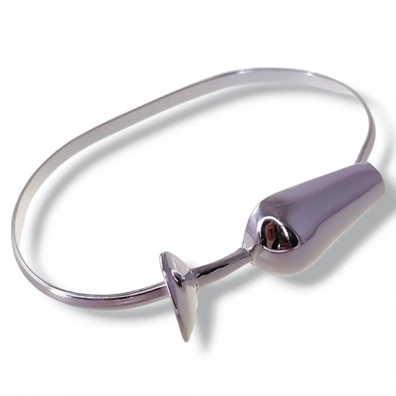 Catavino Pulera Plata Ley 925m rígida 65 mm diámetro brazalete