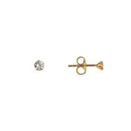 Pendientes Plata Ley 925m chapado oro garra 3 mm. circonita