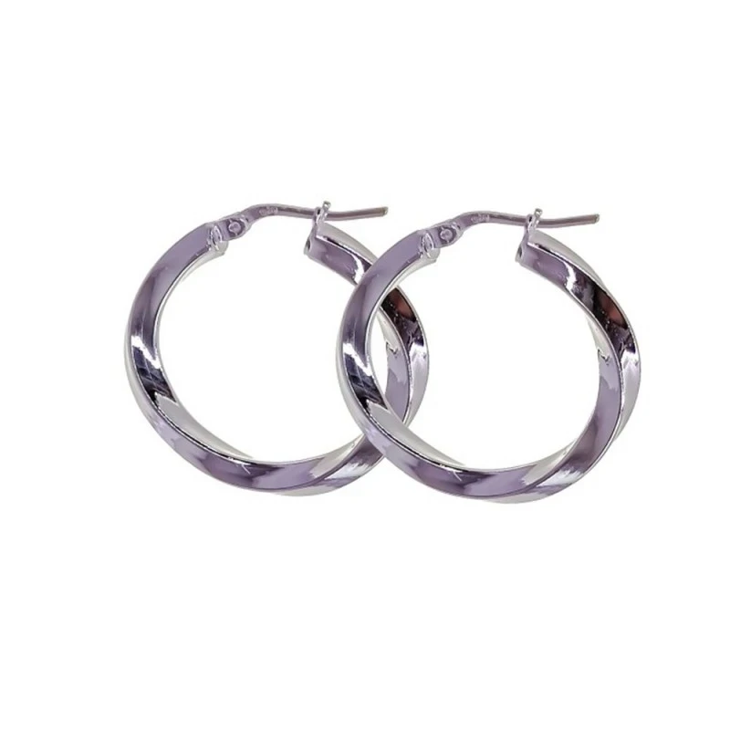 Pendientes Plata Ley 925m Aro 22 mm. reliado liso