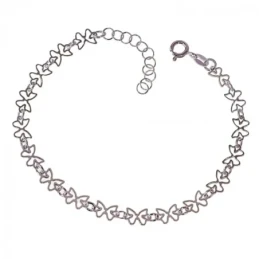Mariposas caladas 5.2 mm. Pulsera Plata Ley 925m cadena 17 cm.