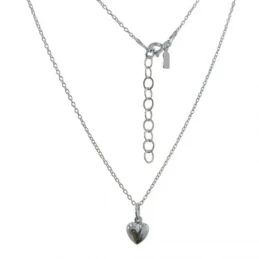 Corazón 12 mm. Gargantilla Plata Ley 925m cadena forzada 40 cm.