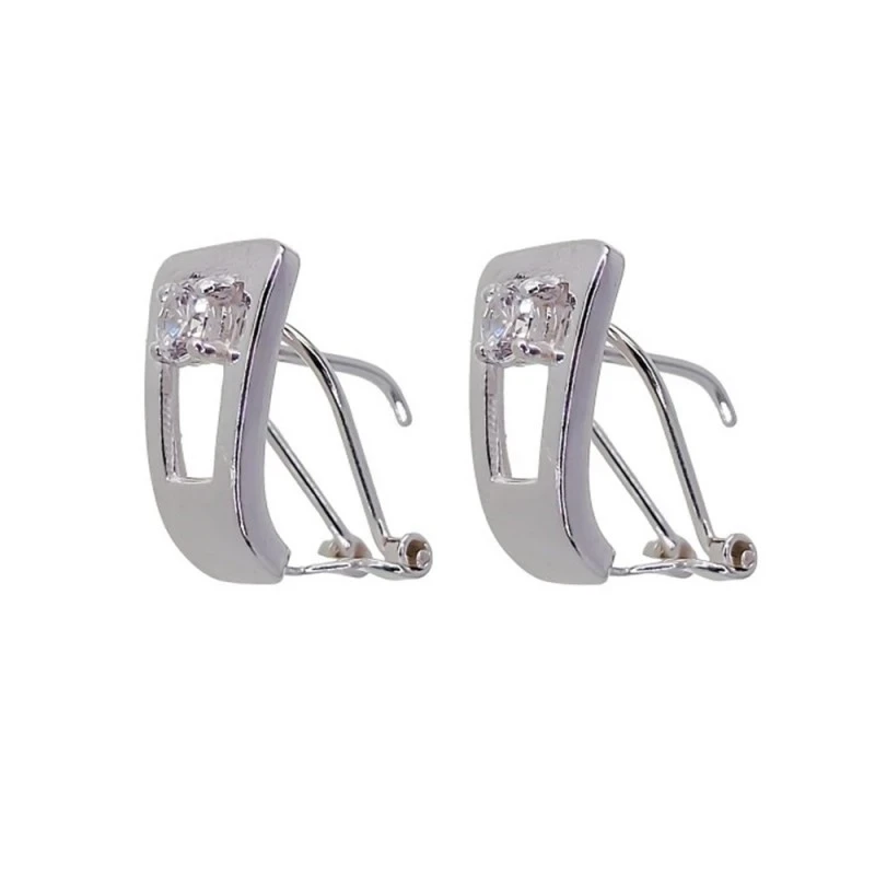 Pendientes Plata Ley 925m circonita 16 mm.