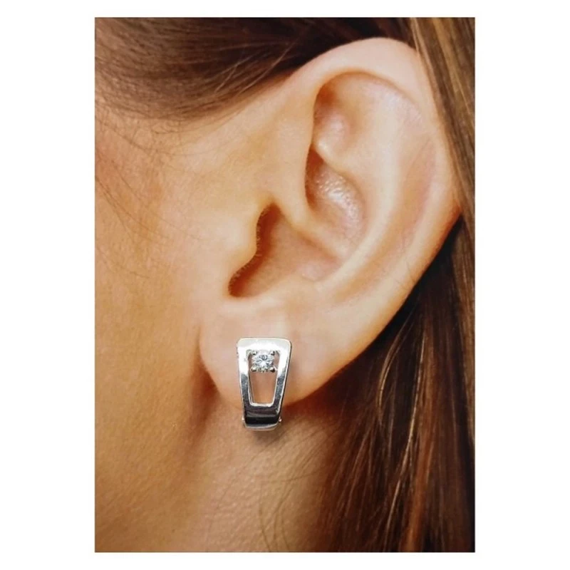 Pendientes Plata Ley 925m circonita 16 mm.