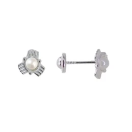Pendientes Plata Ley 925m niña 6 mm. perla