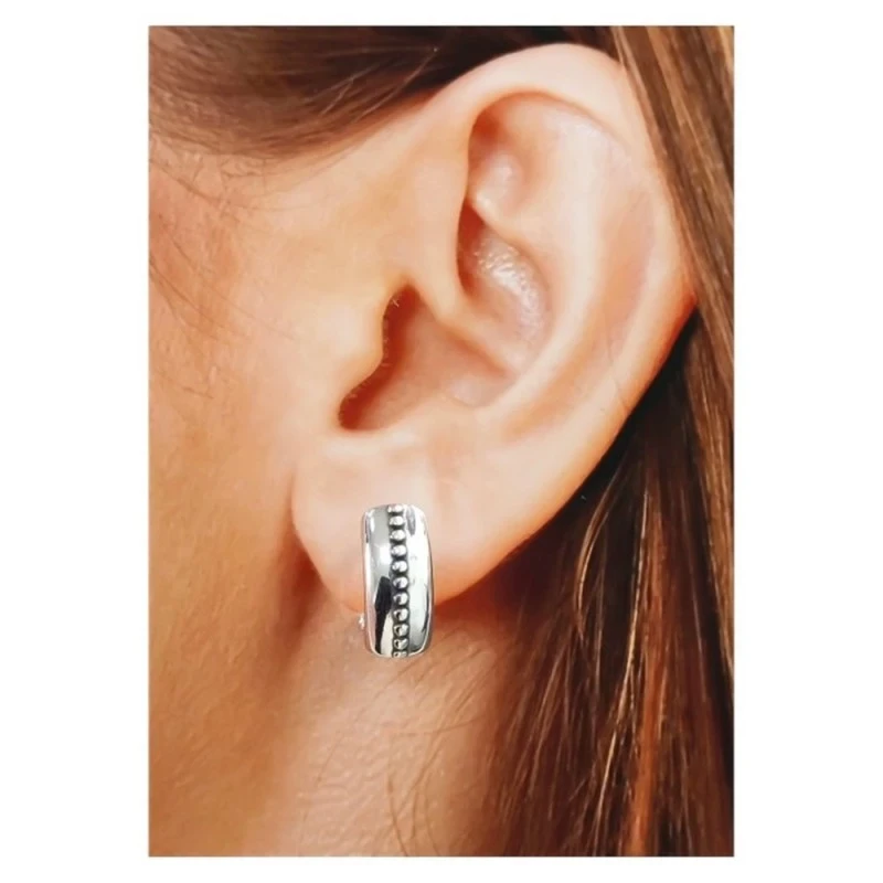 Pendientes Plata Ley 925m oxidada 16 mm. bolas