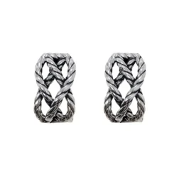 Pendientes Plata Ley 925m oxidados motivo cuerda nudos 16.5 mm.