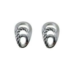 Pendientes Plata Ley 925m oxidados 16 mm. formas curvas lisas dibujo