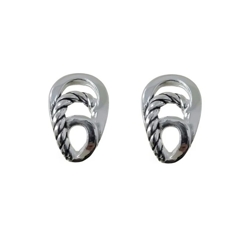 Pendientes Plata Ley 925m oxidados 16 mm. formas curvas lisas dibujo
