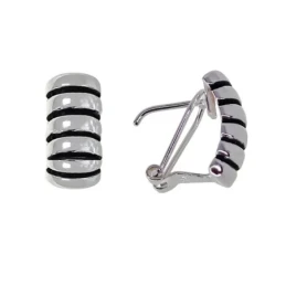 Pendientes Plata Ley 925m oxidado 16 mm. líneas