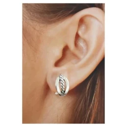 Pendientes Plata Ley 925m oxidado 17 mm. forma ovalada cuerda