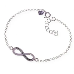 Pulsera Plata Ley 925m motivo mamá infinito 20 mm. corazón cadena rol